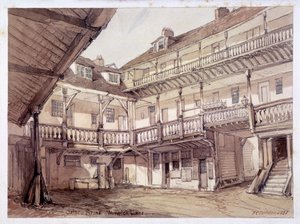 Binnenplaats van de Oxford Arms Inn, Warwick Lane, Londen, 1851