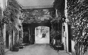 Binnenplaats van de Saracens Head herberg, Southwell, Nottinghamshire
