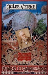 Omslag van De la Terre à la Lune en Autour de la Lune, door Jules Verne, ca. 1896 door Unbekannt