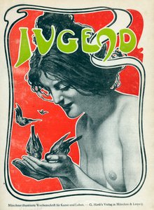 Omslag van het Duitse wekelijkse kunsttijdschrift Jugend, 1898