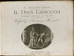 Omslag van de partituur van de opera Don Giovanni door Wolfgang Amadeus Mozart