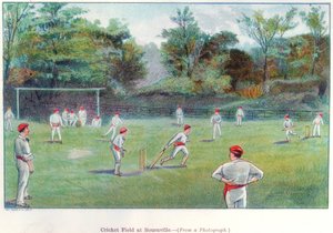 Cricketveld in Bournville, 1892 door Unbekannt