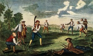 Cricket zoals gespeeld in de Artillery Ground, Londen, 1785, 1947 door Unbekannt