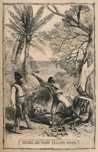 Crusoe en Vrijdag Houtkappen, ca. 1870 door Unbekannt