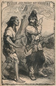 Crusoe en Vrijdag op jacht, ca. 1870 door Unbekannt