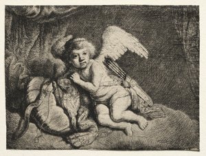 Rustende Cupido, 1600s door Unbekannt