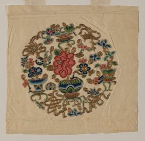 Uitgesneden motief borduurwerk, China, Qing-dynastie 1644-1911 door Unbekannt