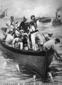 Het doorsnijden van de Cienfuegos-kabels, 1898 door Unbekannt