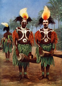 Dansers van de Fly Rivier regio, Papoea-Nieuw-Guinea, 1920