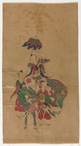 Daoïstische onsterfelijke op een Kilin en twee bedienden, eind 1800s door Unbekannt