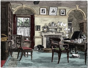 Darwins studeerkamer in Down House, zijn huis nabij Beckenham, Kent, 1883 door Unbekannt