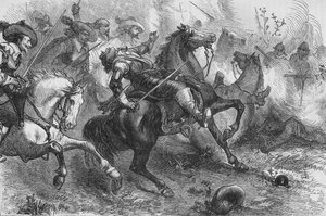 Dood van Falkland, bij Newbury, 20 september 1643, ca. 1880 door Unbekannt