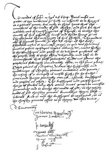 Verklaring van de bisschoppen ten gunste van de bevoegdheden van koning Hendrik VIII, 16e eeuw