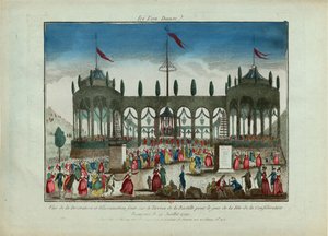 Decoratie en verlichting van de Bastille voor het Festival van de Federatie op 14 juli 1790 door Unbekannt