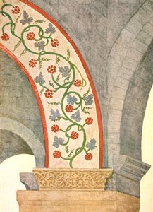 Decoratie in de Johannes de Doperkerk, Grandson, Vaud, Zwitserland, 1928