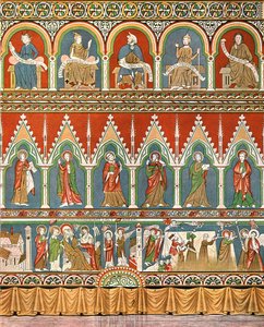 Decoratie in de Oude Kerk van Stora Råda, Västra Götaland, Zweden, 1928