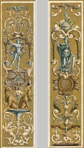 Decoratieve schildering in het Louvre, Parijs, Frankrijk