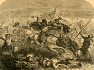 Nederlaag van de Saksen door Arthur door Unbekannt