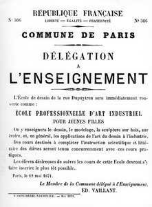Delegatie aan het Onderwijs, uit Franse politieke posters van de Parijse Commune, mei 1871