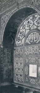 Delhi. De Schalen van Gerechtigheid Uitgehouwen Marmeren Scherm waardoor petities werden ontvangen, ca. 1910