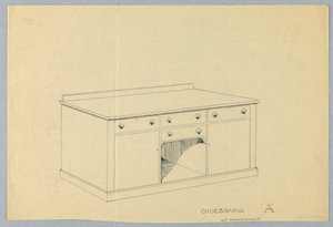Ontwerp voor Dressoir A van Mahonie, 1900-1905