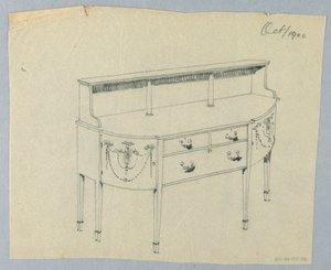 Ontwerp voor Dressoir met Neoklassieke Ornamenten, oktober 1900 door Unbekannt