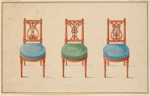 Ontwerp voor Drie Stoelen door Unbekannt