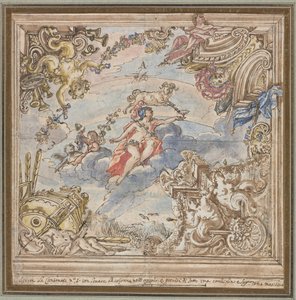 Ontwerp voor een Plafond: Mars en Aries, 1700s