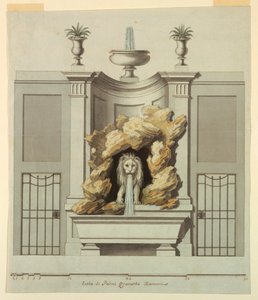 Ontwerp voor een muurfontein door Unbekannt