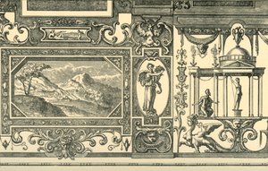 Ontwerp voor een muur- of plafonddecoratie in groteske stijl, 16e eeuw, 1881