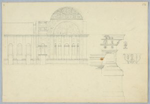 Ontwerp voor het Interieur van een Koepelgebouw door Unbekannt