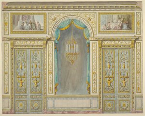Ontwerp voor de wanddecoratie voor het appartement van Marie-Antoinette in het Paleis van Fontainebleau door Unbekannt