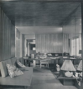 Bureau in slaapkamer-woonkamer, 1942 door Unbekannt
