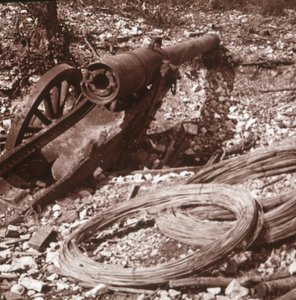Vernietigd 155 kanon, c1917-c1918 door Unbekannt