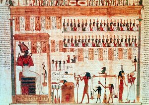 Detail uit een Dodenboekrol, Oud-Egyptisch, Ptolemaeïsche periode, 332-30 v.Chr.