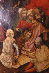 Detail van Kruisiging, Frankfurt, West-Duitsland, 1430 door Unbekannt
