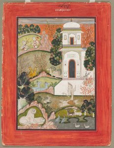 Devagandhara Ragini: Een asceet in retraite, uit de Ragamala-serie, ca. 1760 door Unbekannt