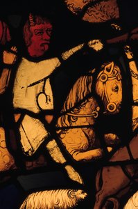 Duivel op een paard (detail) door Unbekannt