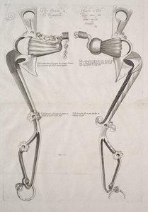 Diagram voor paardenbit, 1700s door Unbekannt