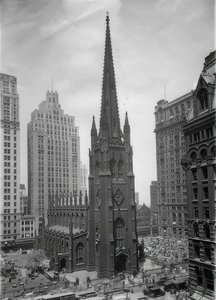 De Trinity Church in New York door Unbekannt