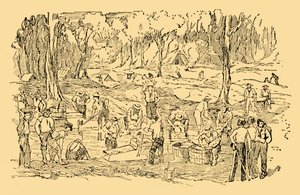 Goud graven en wassen in Australië in 1851, c1930 door Unbekannt