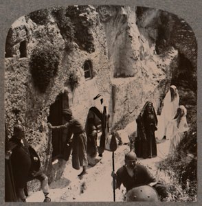 Discipelen, met de vrouwen, vroeg bij het graf van Christus, circa 1900