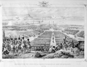 Verdeling van de kruisen van het Legioen van Eer in het kamp van Boulogne, 16 augustus 1804, 1841 door Unbekannt