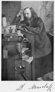 Dmitiri Ivanovich Mendelejev 1834-1907, Russische chemicus, c1900s door Unbekannt