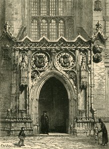 Deur van Kings College Chapel, 1898 door Unbekannt