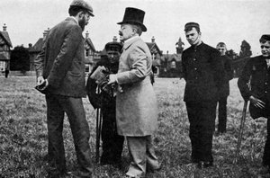 Dr. Barnardo bij een van zijn huizen, 1905 door Unbekannt