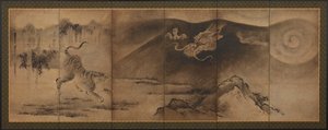 Draak en tijger, Momoyama of Edo-periode, 17e eeuw door Unbekannt