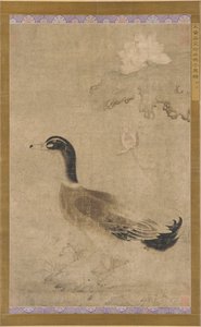 Eend en lotus bloemen, Yuan dynastie, 1279-1368 door Unbekannt