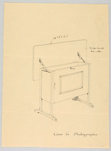 Tekening, Ontwerp voor Kantelbare Fotokoffer door Unbekannt