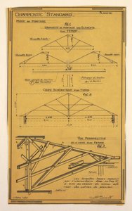 Tekening, Ontwerp voor een massaal operationeel huis ontworpen door Hector Guimard, Framing Construction